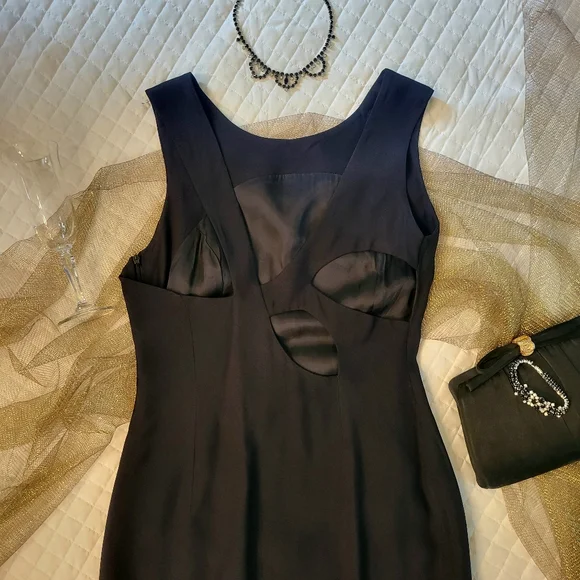 Versus Versace | Dresses | Versus By Gianni Versace Cutout Back Little Black  Dress Sz 28 Made In Italy | Poshmark